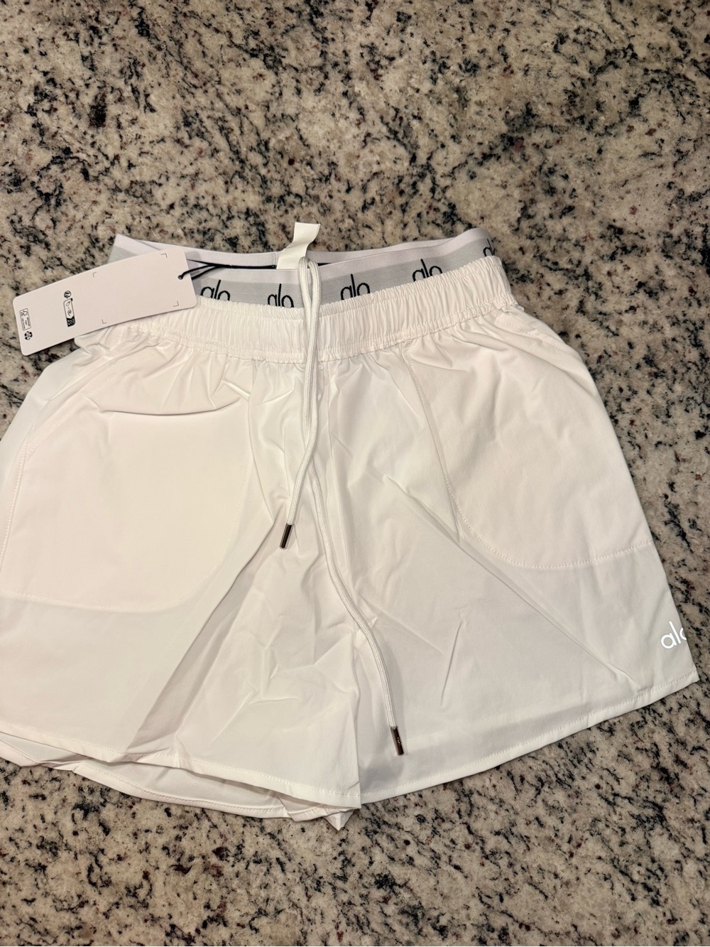 Alo yoga White Women's Athletic Drawstring Shorts